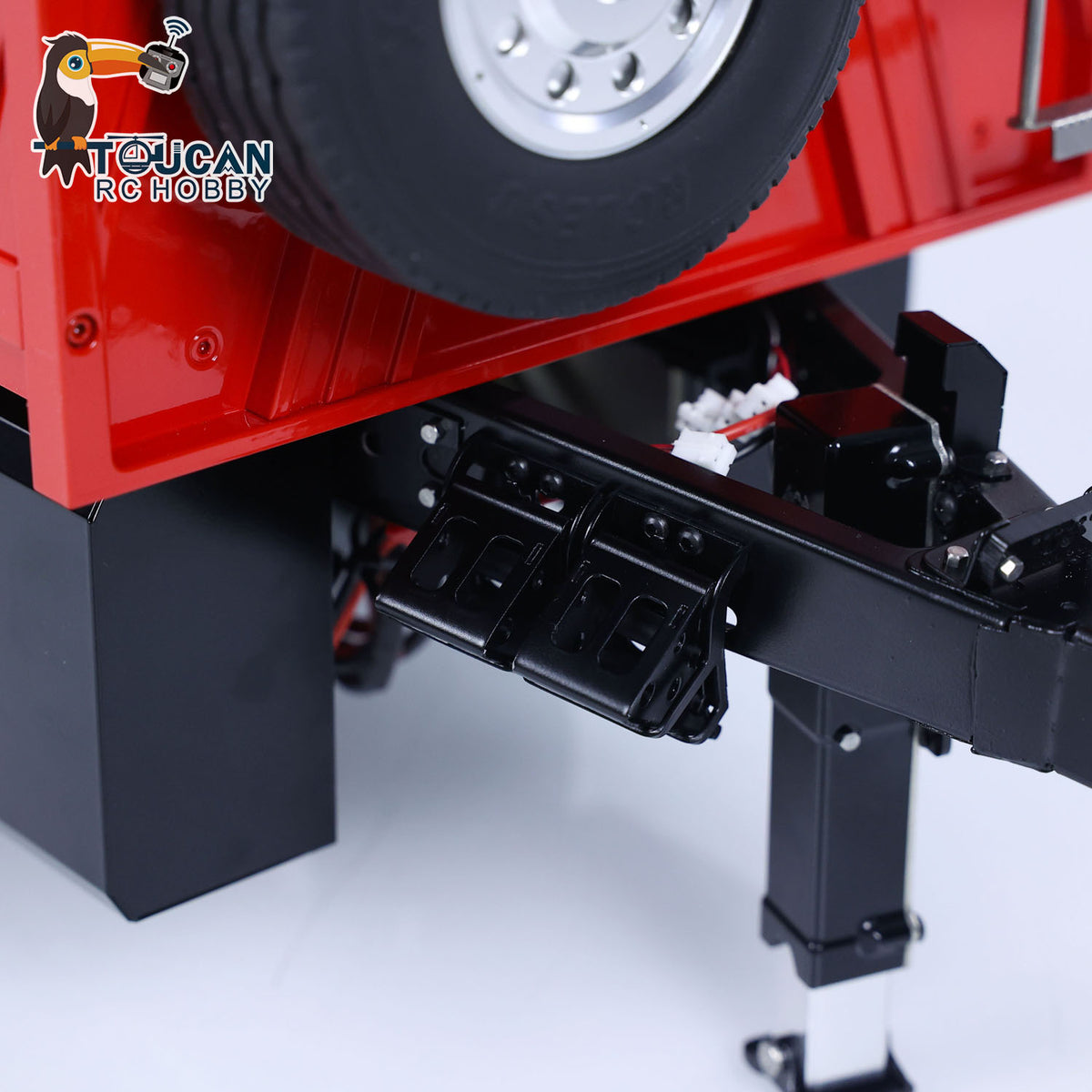 TOUCAN RC HOBBY LESU A0051-C 1/14 Metal Full Dump Trailer 2-Axle Heavy Haul Transport Vehicle Electric Landing Legs LED Lights for RC Tractor Truck DIY Models for Model Enthusiast