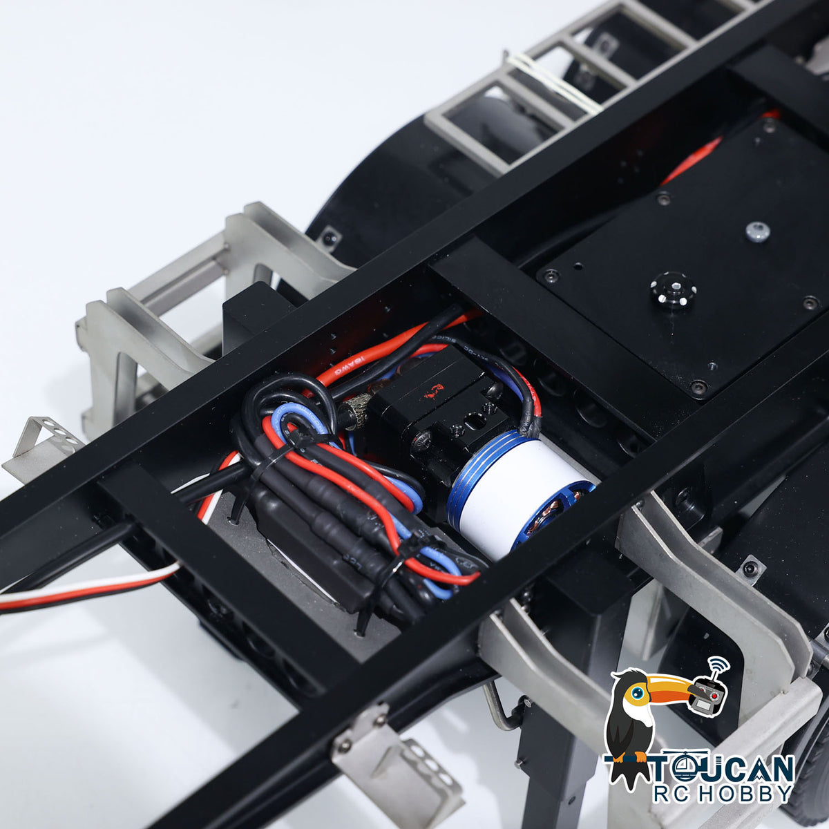 TOUCAN RC HOBBY MODO 1/14 Metal RC Hydraulic Dump Trailer 3 Axles Lift Motor ESC Oil Tank Cylinder Manual Support Leg for Remote Control Tractor Trucks DIY for Adult