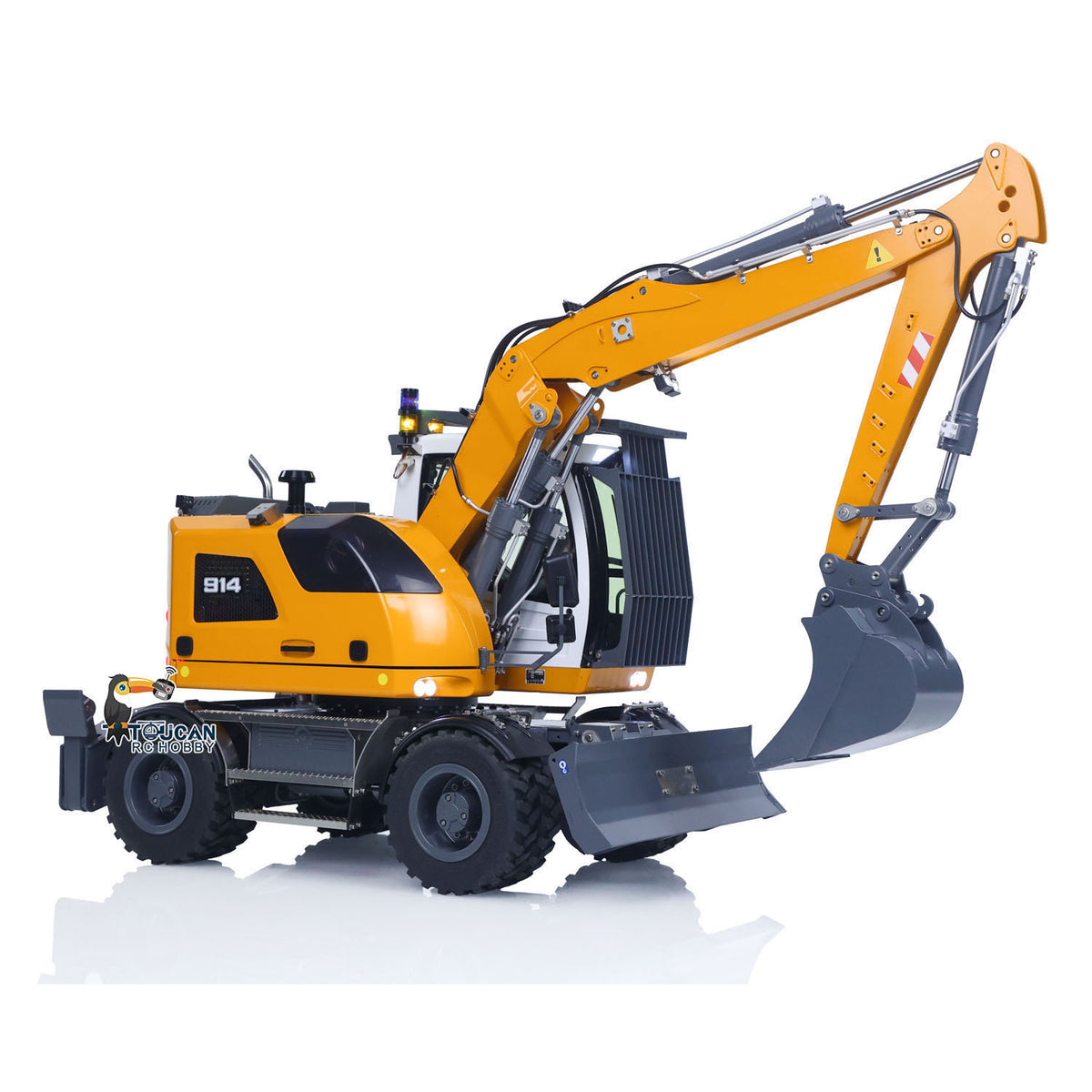 TOUCAN RC HOBBY US Stock CUT RC Hobby 1/14 RC Hydraulic Wheeled Excavator LR914 -3Arms 8CH Valve Metal RTR