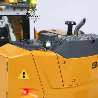 TOUCAN RC HOBBY CUT RC HobbyModel LR914 1/14 Metal RC Hydraulic Wheel Excavator RTR 3 Arms 8-Way Valve Digger PL18EV Lite Controller Manual Quick Coupler Light & Sound System Cabin Guard Rail Tail hook for Model Collectors