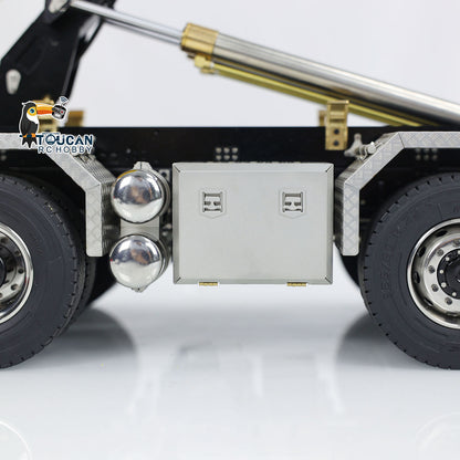 TOUCAN RC HOBBY LXY G88 1/14 Metal 8x8 RC Roll On Off Hydraulic Dump Truck PNP 3 Speed Transmission Differential Lock Axles ST8 Controller Light Sound System for Construction Model Collectors