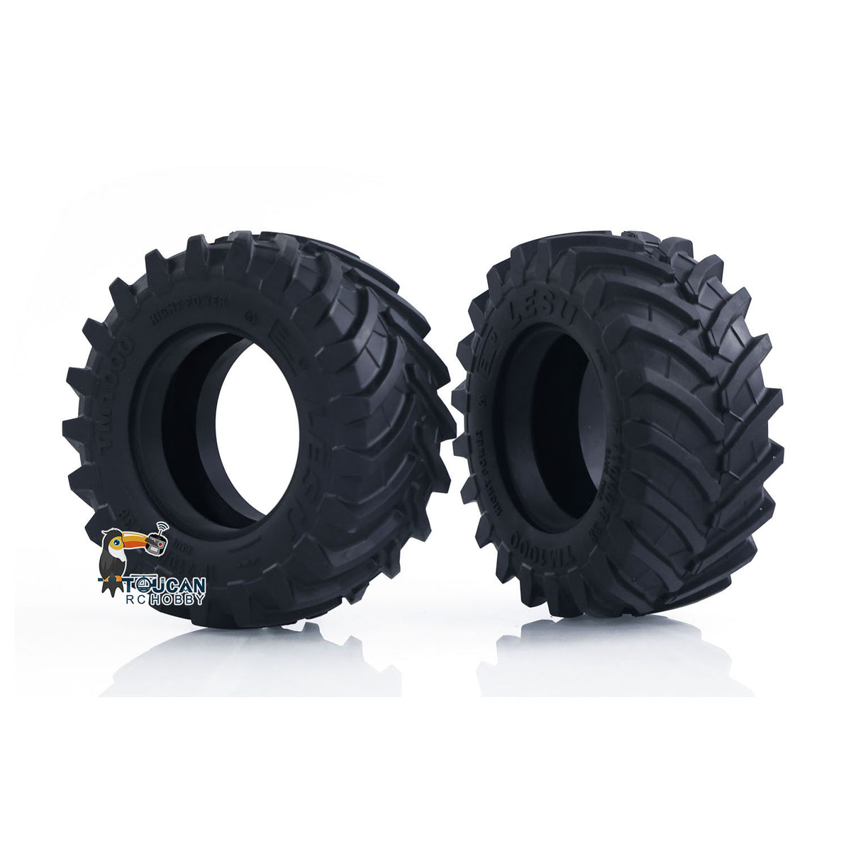 TOUCAN RC HOBBY Rubber Front Rear Wheel Tire Tyre Metal Front Rear Wheel Hub Coupling for LESU AOUE 1050 1/14 RC Hydraulic Tractor Model DIY Parts