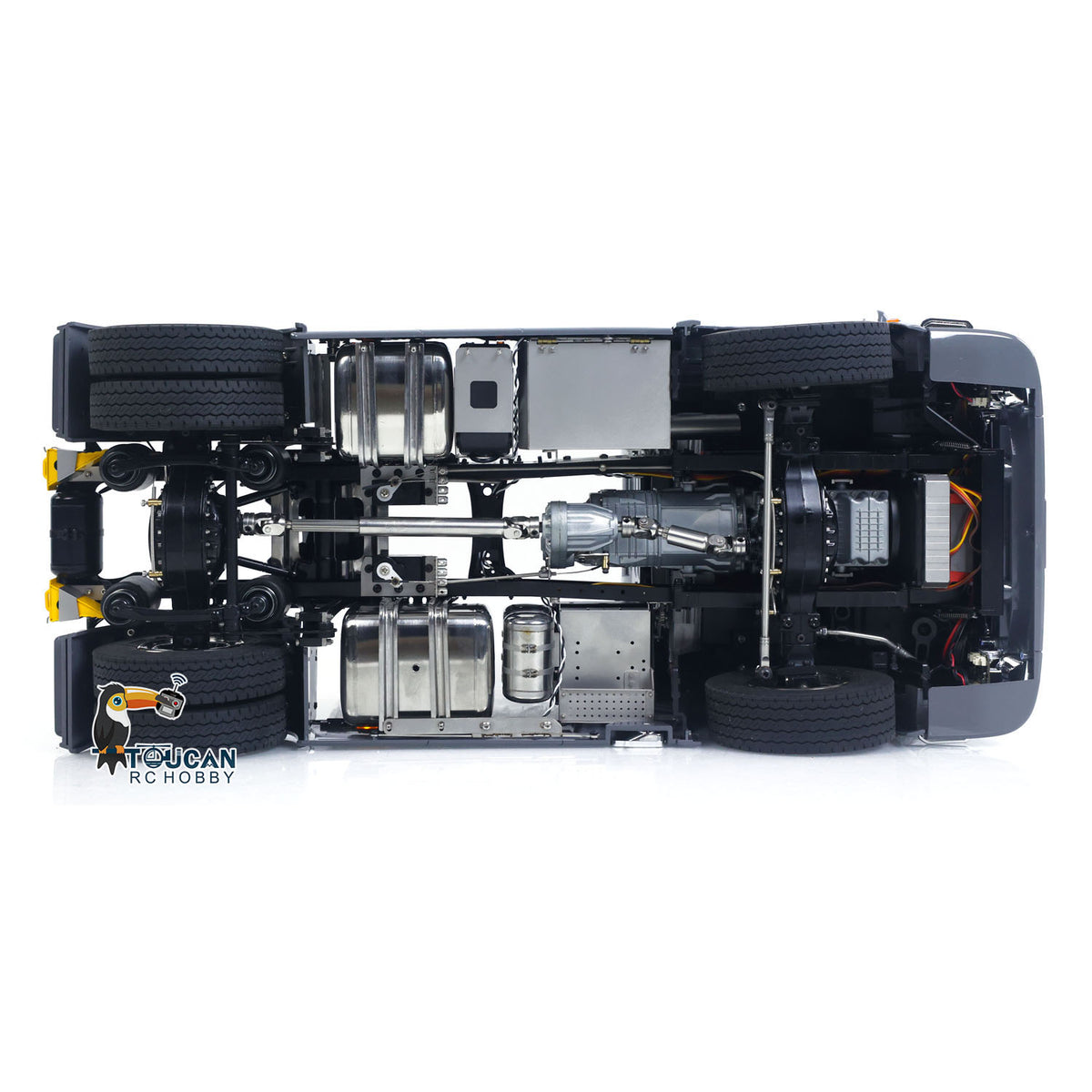 TOUCAN RC HOBBY LXY Metal Chassis Fifth Wheel 4X4 1/14 3Speed Radio Control Tractor Truck 770S Axle Locks Brushed ESC Motor Light System No Battery