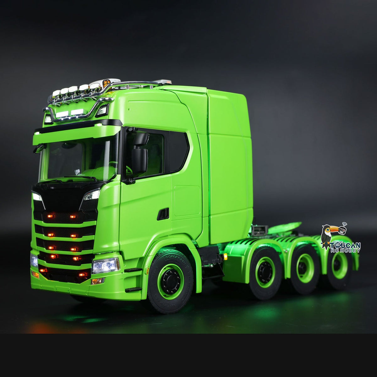 TOUCAN RC HOBBY ScaleClub 8x8 Metal Chassis 1/14 RC Tractor Truck 770S Remote Control Lorry ST8 Radio Battery RTR Warning Lights Spotlight Magnetic Roof