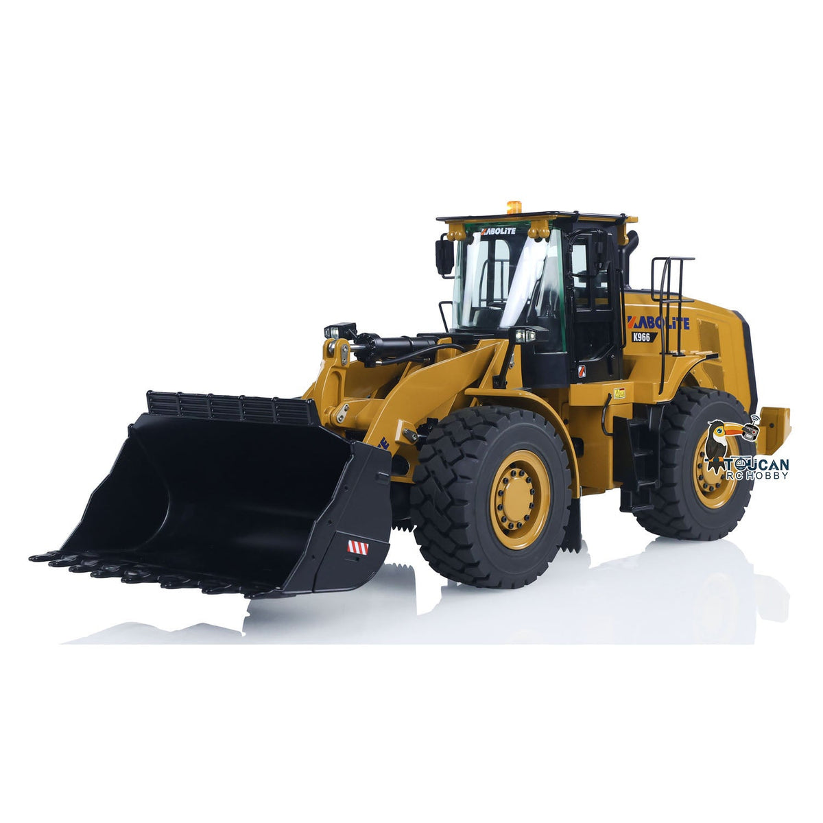TOUCAN RC HOBBY US Stock HUINA K966 KABOLITE 2.4Ghz 1/16 Scale Hydraulic RC Loader 966 Truck Car RTR Model W/7500mAh Battery Charger Light Transmitter