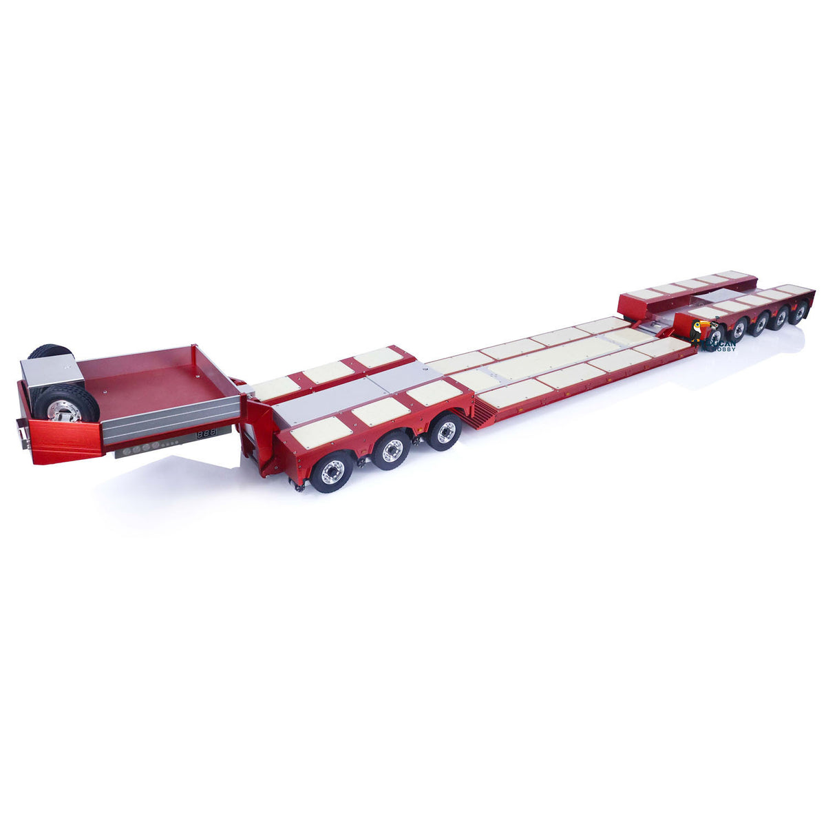 TOUCAN RC HOBBY Degree 996 8 Axles Metal Painted 1/14 RC Hydraulic Trailer Remote Control Truck Model 5+3 Hydraulically Suspended Truck