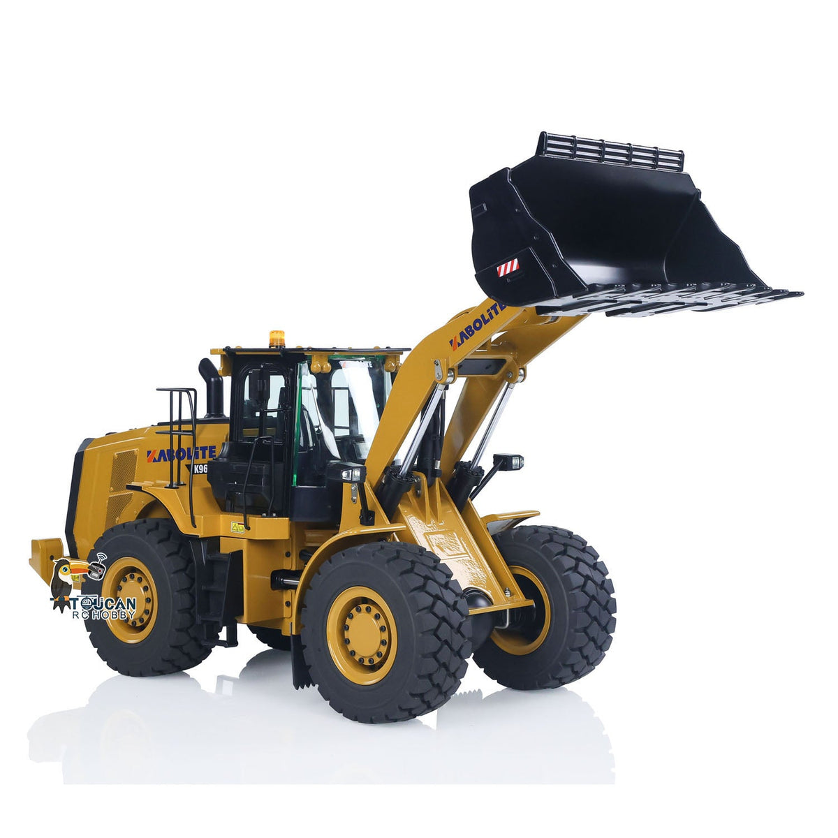TOUCAN RC HOBBY US Stock HUINA K966 KABOLITE 2.4Ghz 1/16 Scale Hydraulic RC Loader 966 Truck Car RTR Model W/7500mAh Battery Charger Light Transmitter