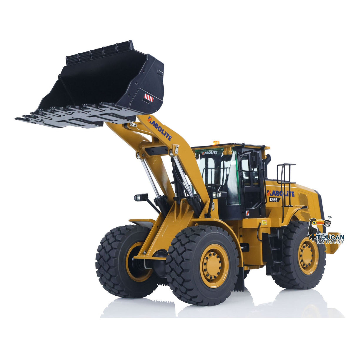 TOUCAN RC HOBBY US Stock HUINA K966 KABOLITE 2.4Ghz 1/16 Scale Hydraulic RC Loader 966 Truck Car RTR Model W/7500mAh Battery Charger Light Transmitter