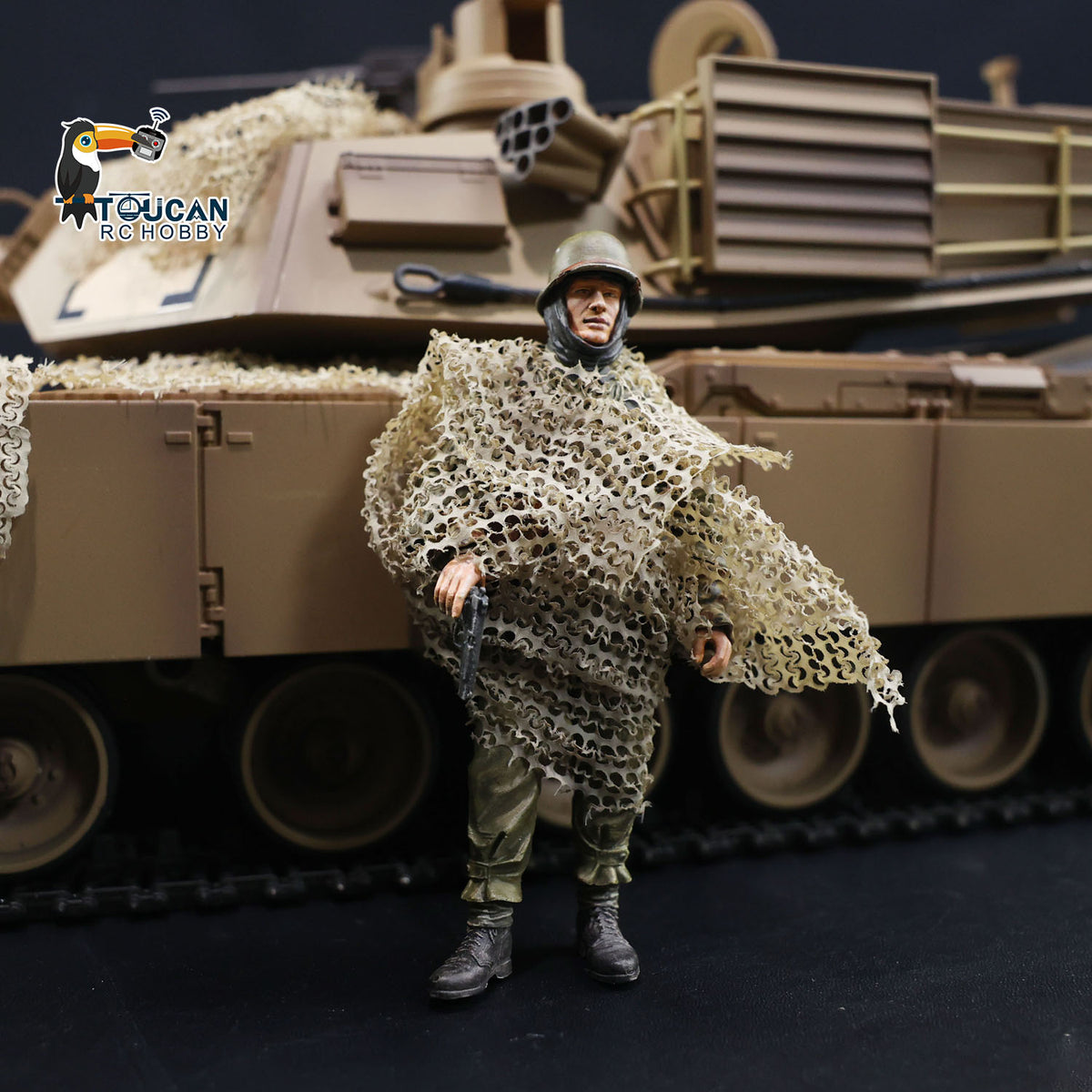 TOUCAN RC HOBBY Soldier Camouflage Net for Heng Long 1/16 RC Panzer Radio Control Tank 3838 USA M26 Model Tiger I DIY Car Bulldog 3839