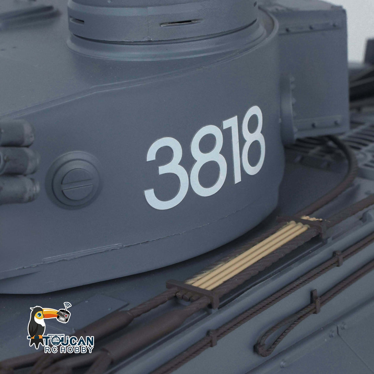 TOUCAN RC HOBBY Heng Long 1/16 TK7.0 Promotion Tiger I RC Tank 3818 with Barrel Recoil 360 Degrees Turret IR Smoke Metal Tracks Sprockets Idlers Wheels