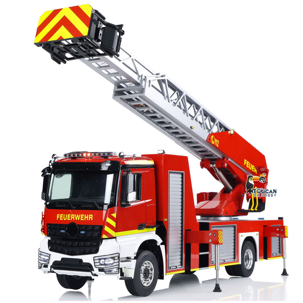 TOUCAN RC HOBBY 1/14 4X2 Metal Gerabox Axle RC Ladder Truck 3363 770S FMX Fire Truck ST8 Radio Battery 2Speed RTR Emulated Car Hobby Models