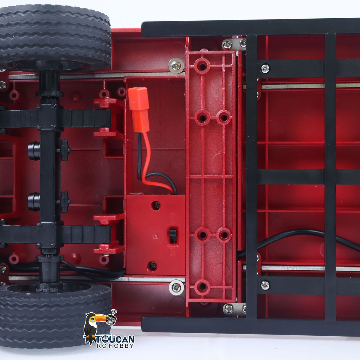 TOUCAN RC HOBBY Fast Free Shipping 3 Axle Plastic Semi Trailer Flatbed 1502 for 1/18 Remote Control Tractor Truck HUINA 1501 RC Lorry Car Model Upgrade Parts
