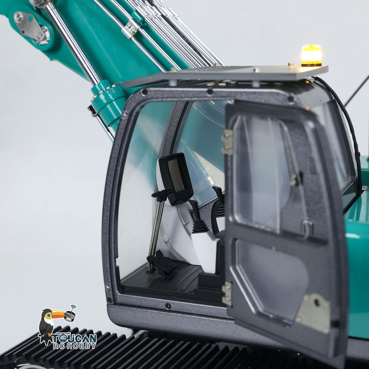 TOUCAN RC HOBBY Kabolite K350-200 1/14 Metal RC Hydraulic Excavator RTR 3 Arms PL18EV Lite Controller 10000mAh Battery Light & Sound System Air Filter GPS for Digger Model Collectors