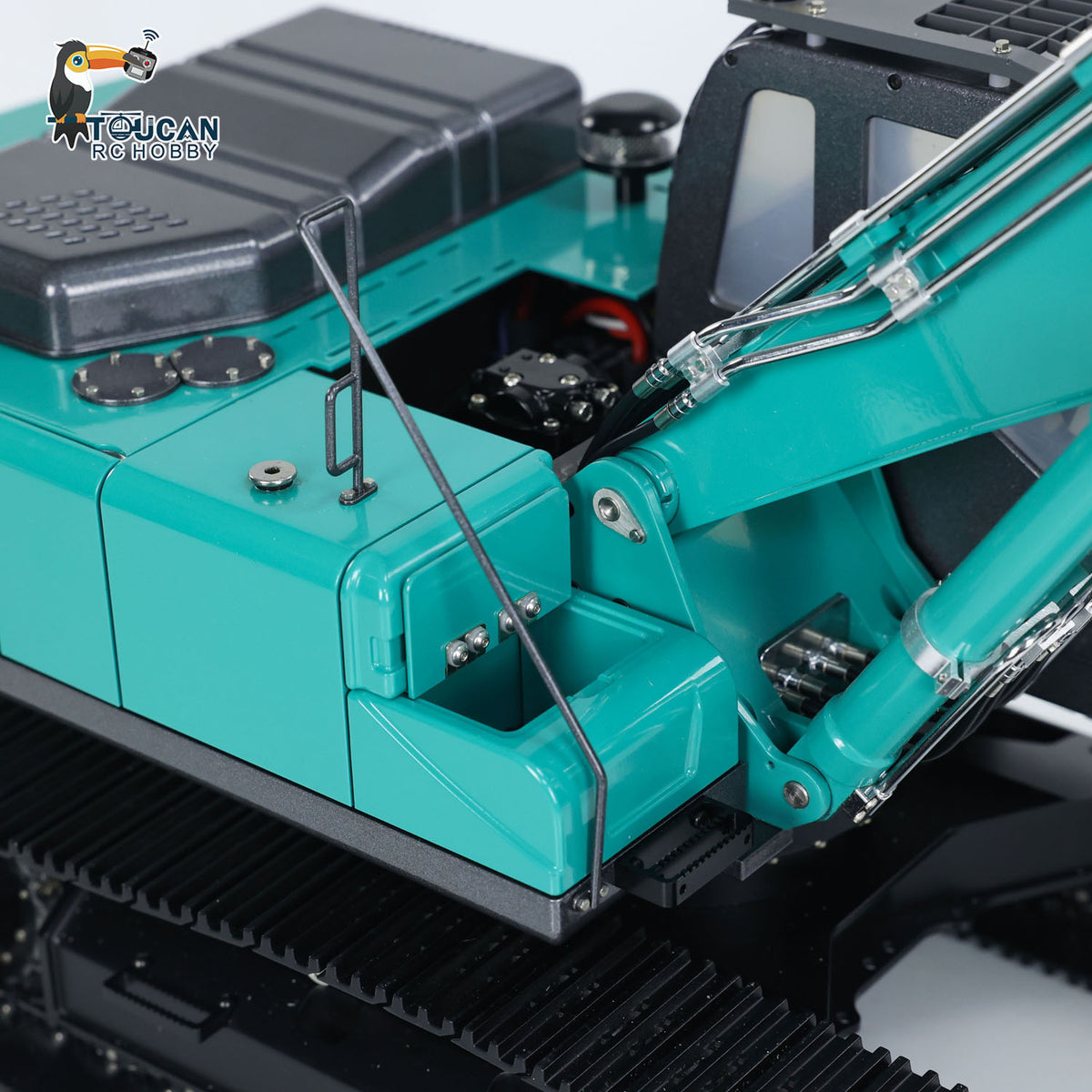 TOUCAN RC HOBBY Kabolite K350-200 1/14 Metal RC Hydraulic Excavator RTR 3 Arms PL18EV Lite Controller 10000mAh Battery Light & Sound System Air Filter GPS for Digger Model Collectors