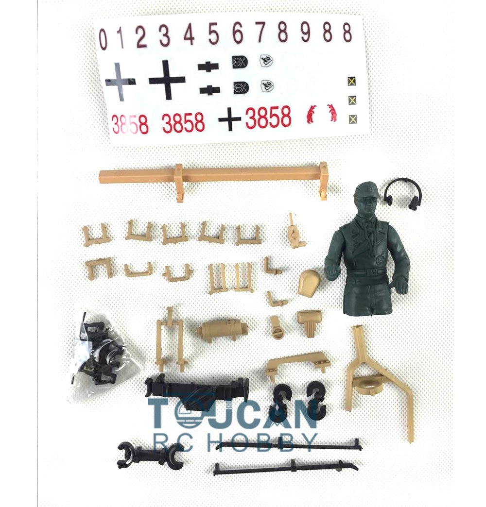 TOUCAN RC HOBBY Heng Long Plastic Sprockets Road Wheels Idlers Accessories Pack Decal Assembled Chassis For HL 1/16 3858 RC Tank Vehicle DIY Model