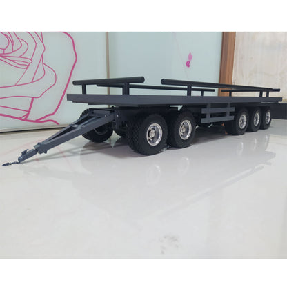TOUCAN RC HOBBY Metal 5 Axles Trailer for 1/14 RC Hydraulic Dump Radio Controlled Truck Tractor Eletric Car Simulation Hobby Model