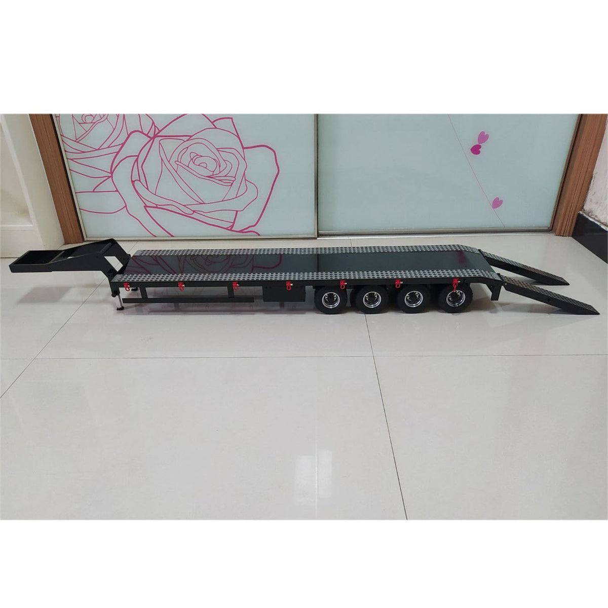 TOUCAN RC HOBBY 1/14 Metal 4 Axles Semi-trailer Trailer for RC Tractor Truck Remote Controlled Simulation Car Electric Machine Painted Assembled