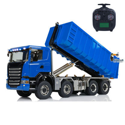 TOUCAN RC HOBBY LXY G88 1/14 Metal 8x8 RC Roll On Off Hydraulic Dump Truck PNP 3 Speed Transmission Differential Lock Axles ST8 Controller Light Sound System for Construction Model Collectors