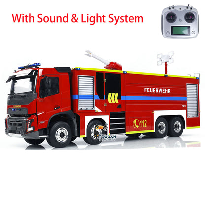 TOUCAN RC HOBBY 1/14 8x4 FMX PS0003 RC Fire Fighting Vehicles Remote Control Extinguisher Truck Hobby Model Lights Sounds Ready to Run