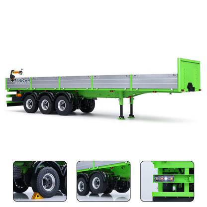 TOUCAN RC HOBBY LXY Painted 3 Axles Metal Semi Trailer W/ Support Legs Light System For 1/14 Remote Control Tractor Truck BM214 RC Forklift Model
