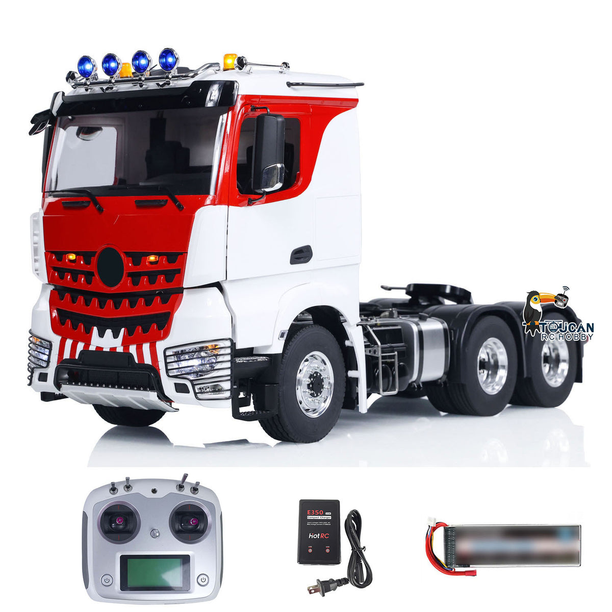 TOUCAN RC HOBBY LESU 6x6 RC Tractor Truck 1/14 Radio Control Car Painted Assembled Metal Chassis
