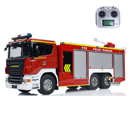 TOUCAN RC HOBBY 1/14 6x4 Metal RC Fire Vehicles PS004 Remote Control Extinguisher Truck Sprinkler Car RTR Hobby Model Lights Sounds I6S Radio System ESC Servo Motor