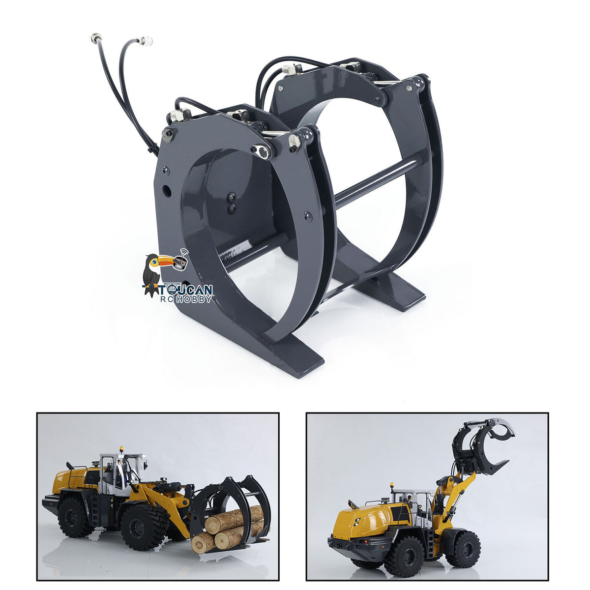 TOUCAN RC HOBBY XDRC 580 1/14 Metall RC Hydraulik-Lader fahrfertig (RTR) Baufahrzeug DIY-Modell mit Raucherzeuger, Beleuchtung, ESC, Servo und Motor