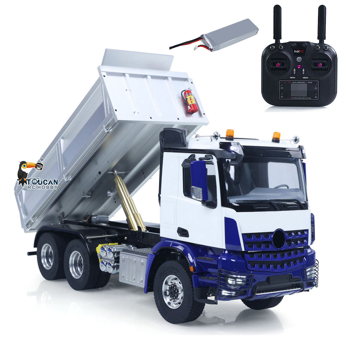 TOUCAN RC HOBBY MODO 6X6 Metal Chassis 3348 RC Hydraulic Dumper 1/14 Radio Controlled Tipper NO Lock Light Sound Radio Battery Construction Truck RTR