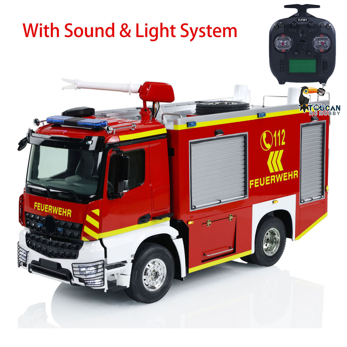 TOUCAN RC HOBBY 1/14 4x2 RC Fire Vehicles Radio Control Fire Fighting Truck Extinguisher 2-speed Transmission Motor ESC Servo Sound Light System