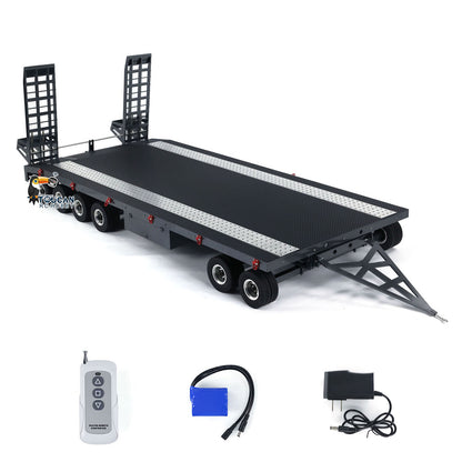 TOUCAN RC HOBBY HHG Model Metal 6 Axles Full Trailer Painted for 1/10 1/8 1/7 RC Car 1/14 1/12 Hydraulic Trucks Remote Construction Vehicles DIY Model