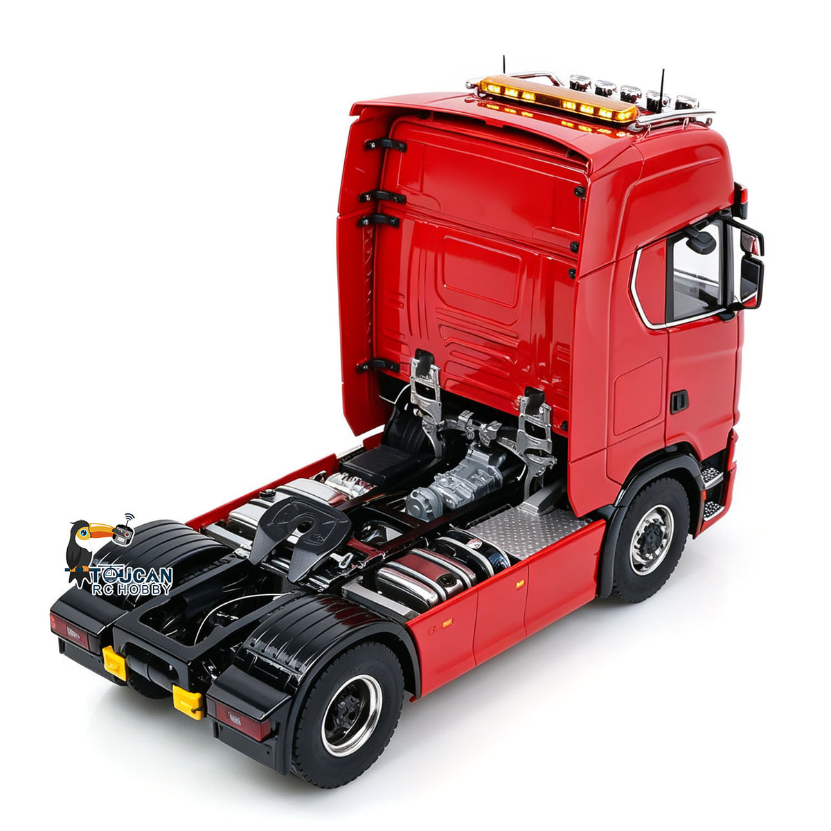 TOUCAN RC HOBBY LXY Metal Chassis Fifth Wheel 4X4 1/14 3Speed Radio Control Tractor Truck 770S Axle Locks Brushed ESC Motor Light System No Battery