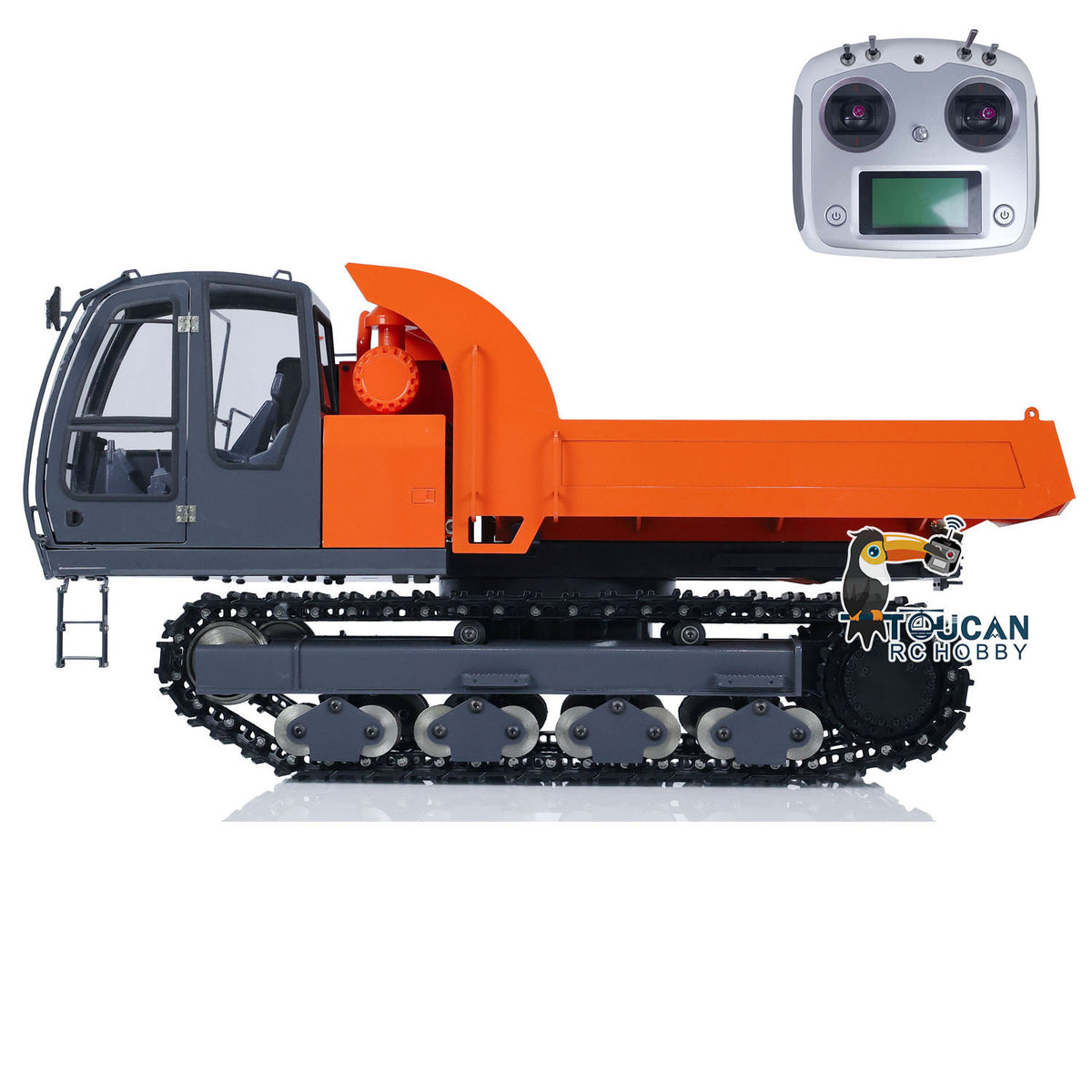 TOUCAN RC HOBBY JZModel Metal 1/12 EG110R RC Hydraulic Tracked Truck Painted and Assembled Vehicles FlySky I6S Radio Control Dumper Car Model