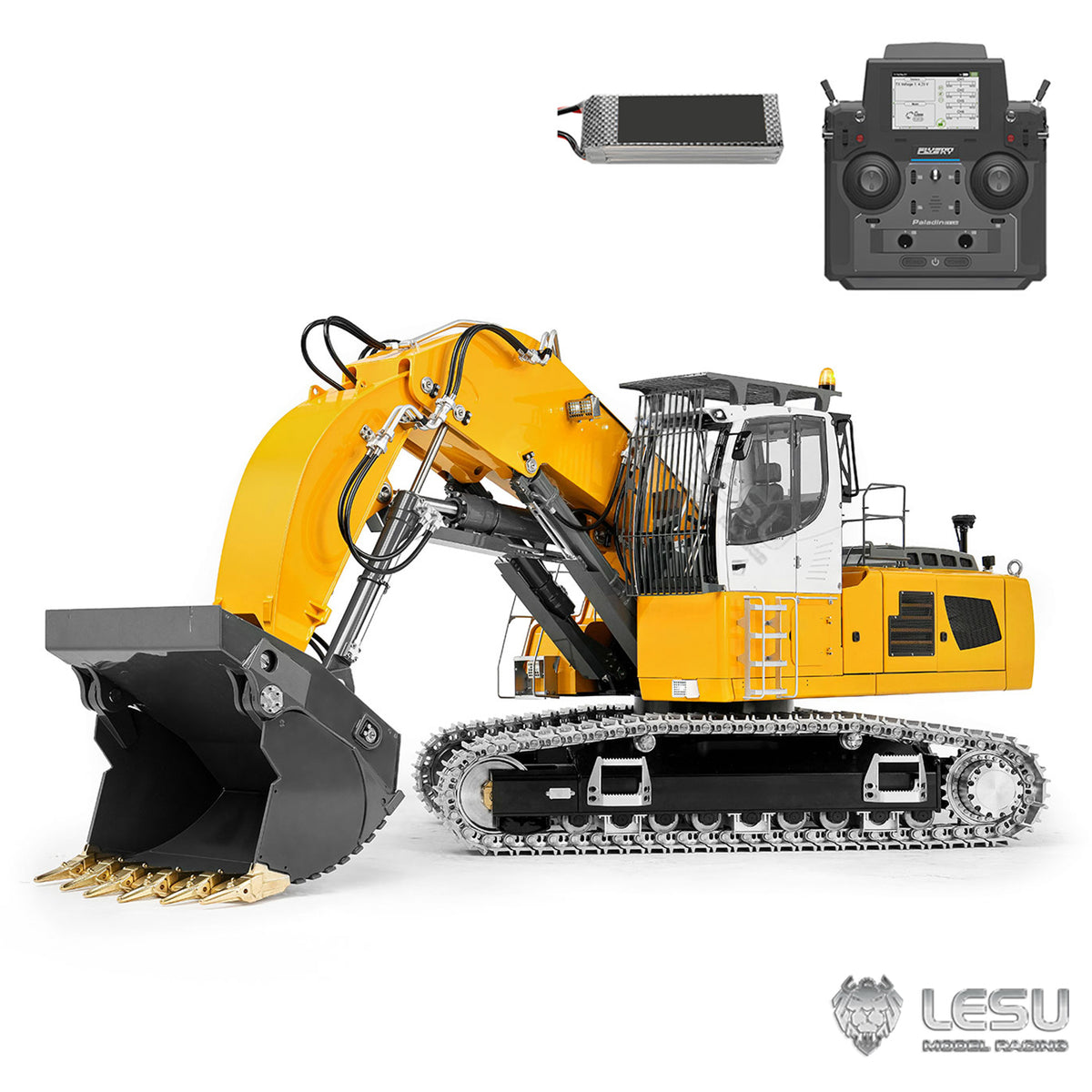 TOUCAN RC HOBBY LESU LR956 1/14 Metal RC Hydraulic Front Shovel Digger B0041 Dual Pump Excavator with Brushless Motor Light System for Outdoor Fun