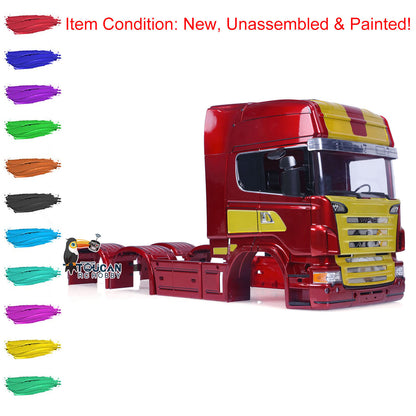 TOUCAN RC HOBBY HHRC Hobby RC Car Body Shell High-roof Cabin for 6x6 6x4 1/14 Remote Control Tractor Truck Construction Vehicle DIY Model