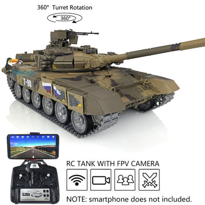 TOUCAN RC HOBBY Heng Long 1/16 TK7.0 Profession 3938 Russian T90 RTR RC Tank FPV 360 Degrees Turret IR BB Smoke Metal Sprockets Idlers Road Wheels