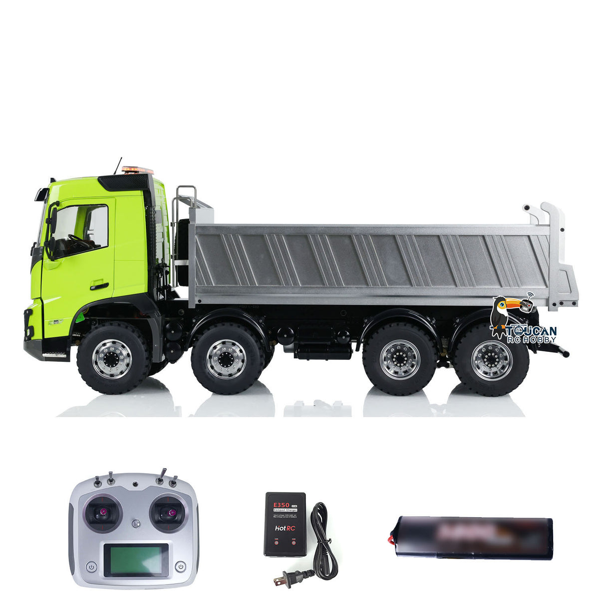 TOUCAN RC HOBBY LESU 1/14 RTR RC Hydraulic Dump Truck FMX Cabin 8X8 Metal Chassis Dumper Assembled and Painted Light Sound System FS I6S