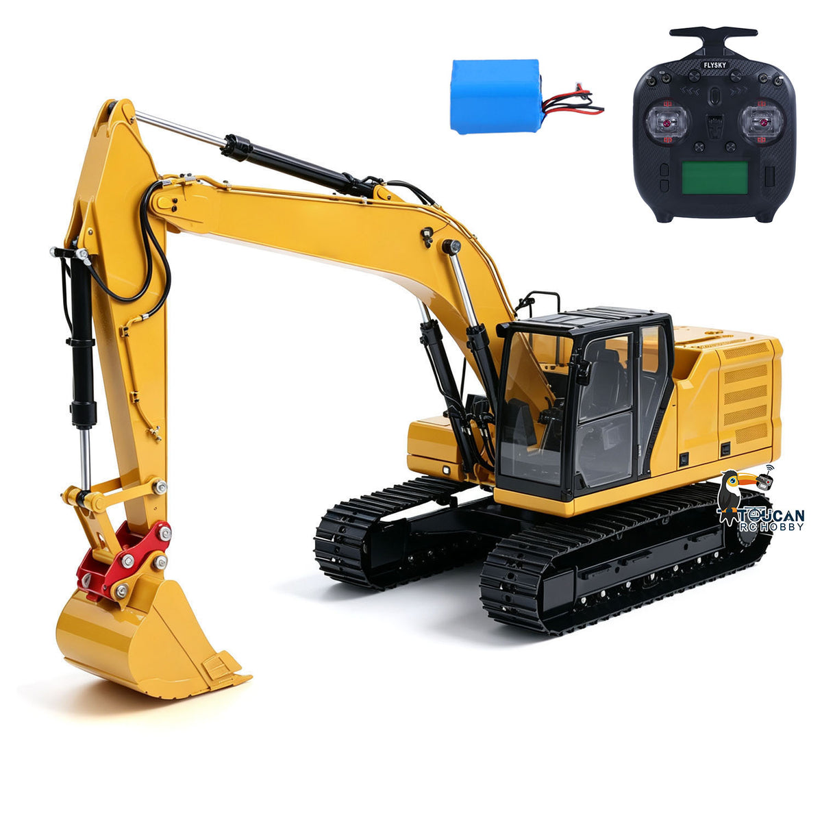 TOUCAN RC HOBBY C320 1/14 Metal RTR RC Hydraulic Excavator 3-Way Valve Brushless Motor & ESC Quick Coupler LCD Battery Spotlights for Model Enthusiasts