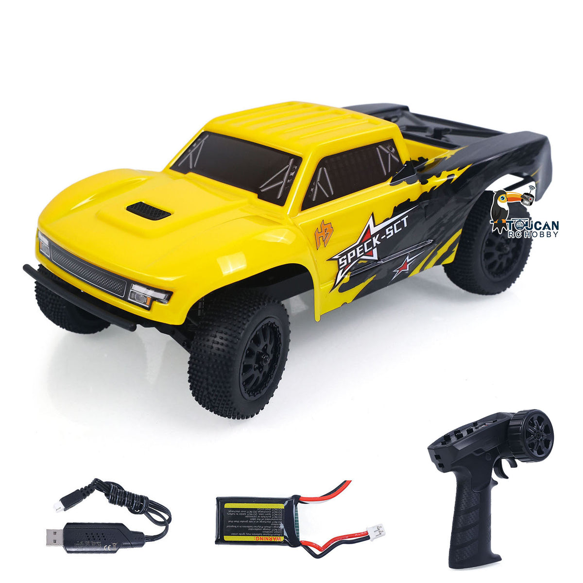 TOUCAN RC HOBBY Hobby Plus 1/24 2WD Remote Control Short Course Truck Speck-SCT Metal Chassis RTR Brushed Motor Battery No Light Sound System