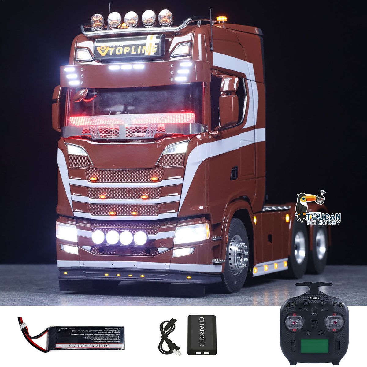 TOUCAN RC HOBBY  1/14 Remote Control Tractor Truck 770S 3Speed 6x2 Metal Chassis Axle Lock RC Lorry Vehicle Flysky ST8 Radio RTR Model