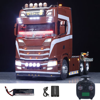 TOUCAN RC HOBBY  1/14 Remote Control Tractor Truck 770S 3Speed 6x2 Metal Chassis Axle Lock RC Lorry Vehicle Flysky ST8 Radio RTR Model