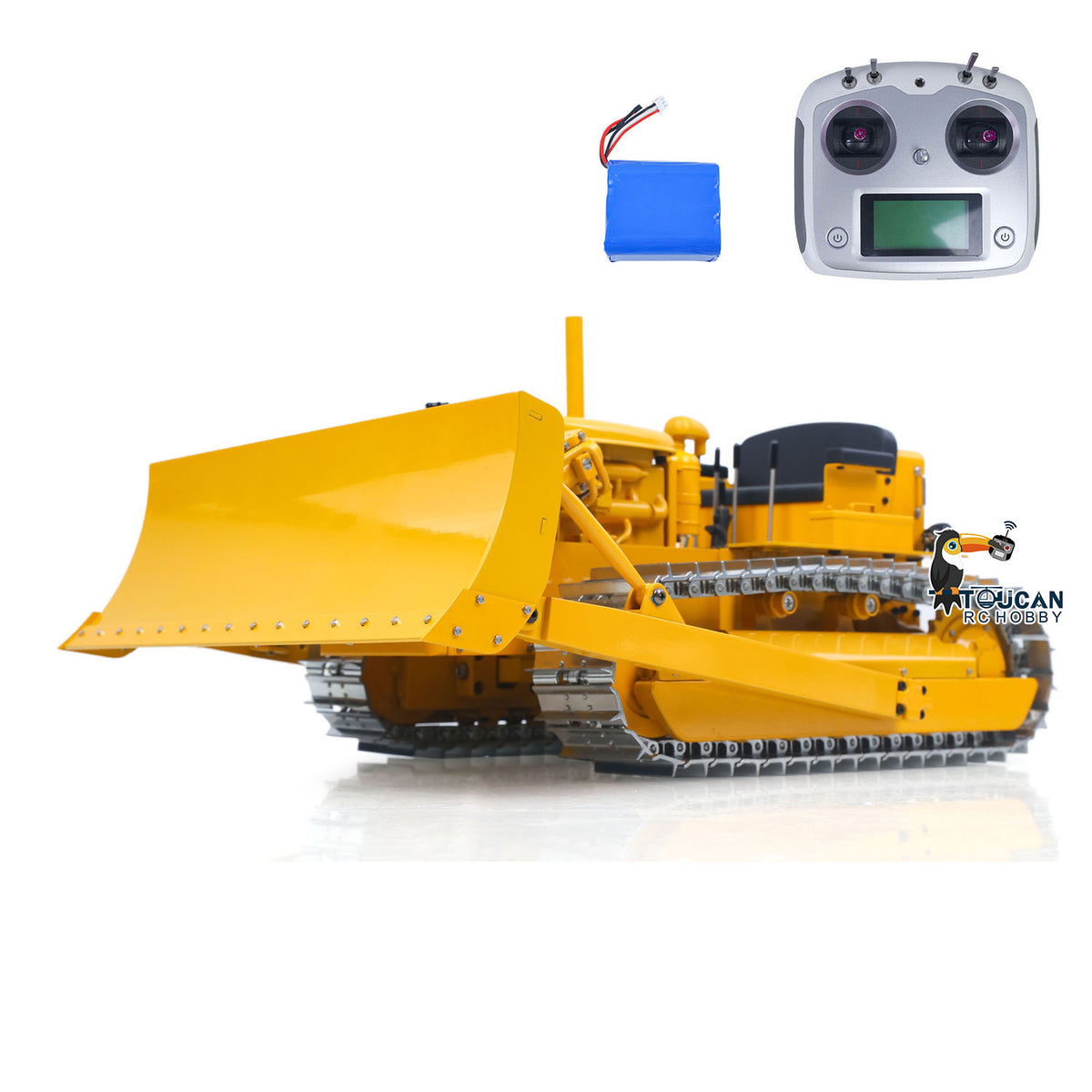 TOUCAN RC HOBBY MODO Schneller kostenloser Versand in die EU Metall 1/14 RC Hydraulik-Planierraupe D7 ferngesteuertes Bulldozer Modell Baufahrzeug Flysky Funksystem Licht Soundsystem Batterie