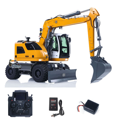 TOUCAN RC HOBBY CUT RC Hobby RC Hobby LR914 1/14 Metal RC Hydraulic Wheel Excavator RTR 7-Way Valve 4x4 Differential Lock Warning Light Sound Quick Release Coupler LCD Display for Digger Collectors