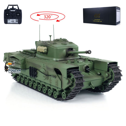 TOUCAN RC HOBBY 1/16 Tongde RC Battle Tank Churchill Mk.VII Remote Controlled Panzer Electric Infantry Fighting Vehicles Barrel Recoil System