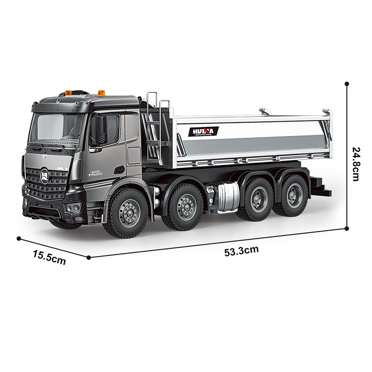 TOUCAN RC HOBBY HUINA 1/14 Remote Control Dump Truck 12CH RC Tipper Finished Model RTR Light Sound Effects Radio USB Charging Cable