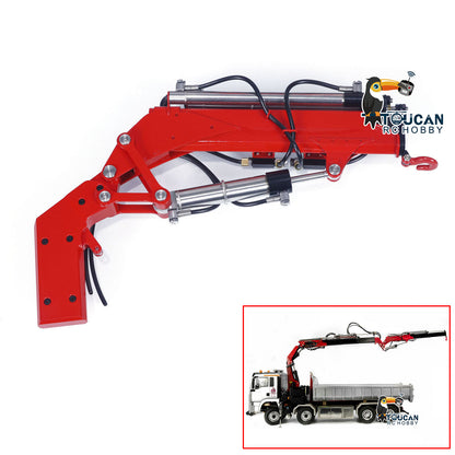 TOUCAN RC HOBBY LESU Metal Orange Peel Grab A0043 with Hydraulic Rotary Cylinder/ Luffing Jib Crane A0044 for 1/14 Crane Truck A0014 RC Dumper Tipper Vehicle DIY for Model Enthusiast