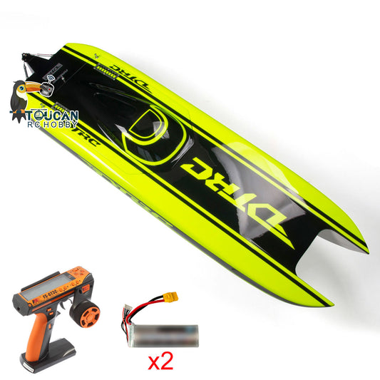 TOUCAN RC HOBBY DT E51  2.4Ghz Fiber Glass Red Electric RTR RC Racing Boat Dual Motors Servos ESC Battery 1300mm*360*220mm 100km/h DIY Model