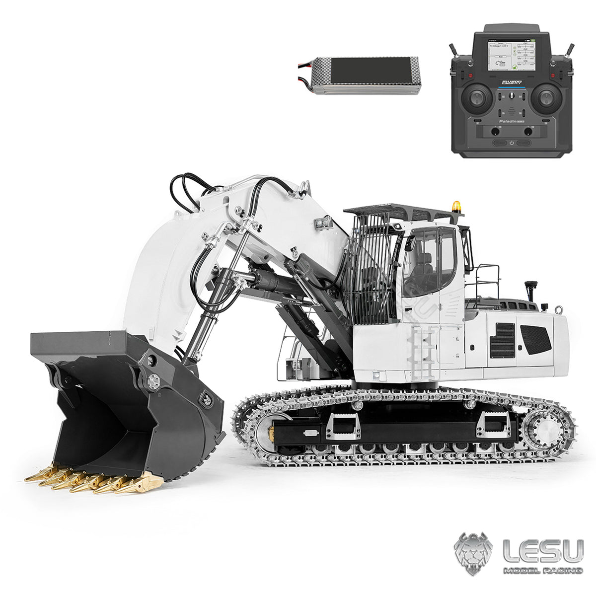 TOUCAN RC HOBBY LESU LR956 1/14 Metal RC Hydraulic Front Shovel Digger B0041 Dual Pump Excavator with Brushless Motor Light System for Outdoor Fun