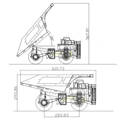 TOUCAN RC HOBBY 793D Metal 1/20 RC Hydraulic Mine Truck Heavy Duty Remote Control Dumper RTR 2Speed Gearbox Flysky I6X Radio Light System