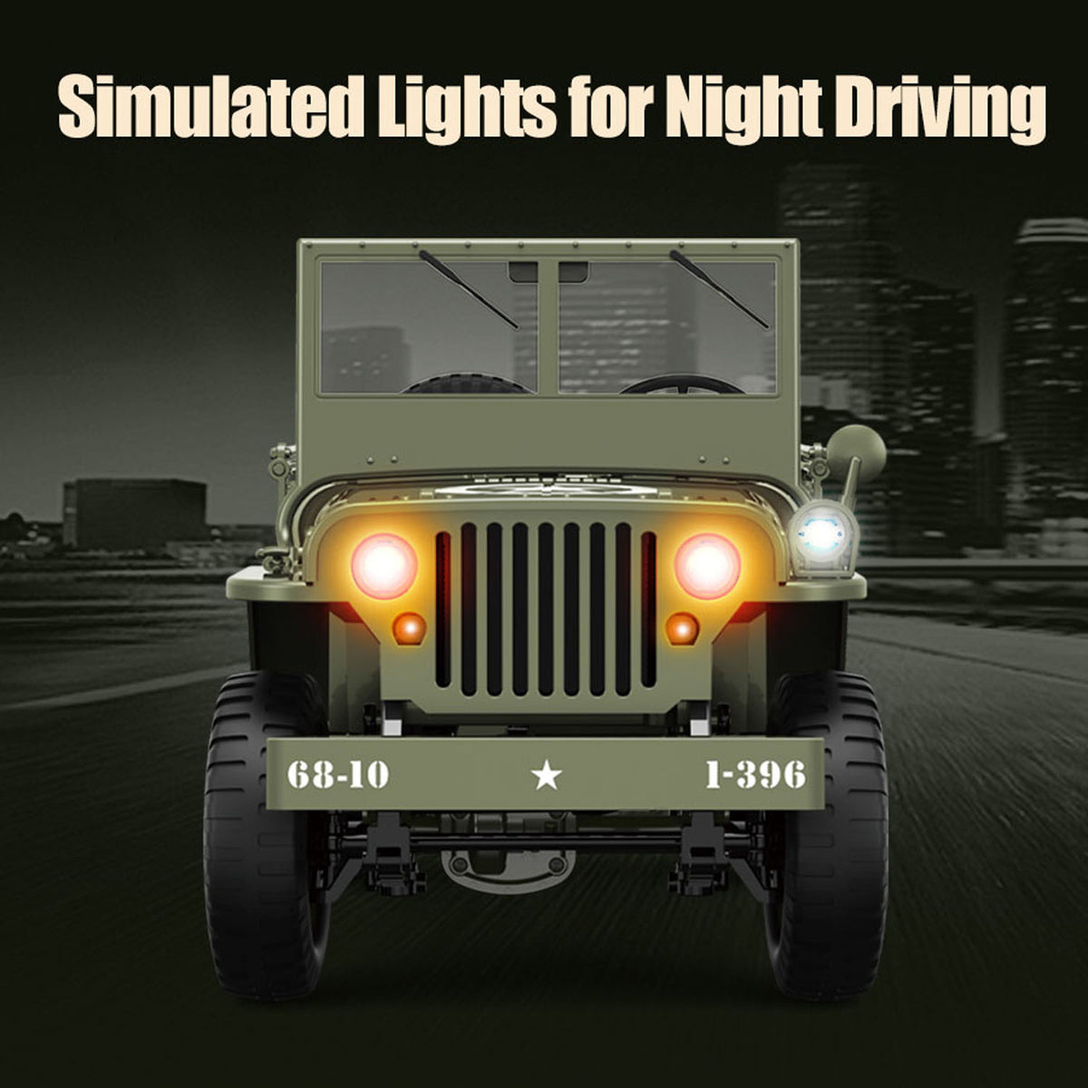 TOUCAN RC HOBBY JJRC 1/10 RC Off Road Vehicle C8815 4WD Remote Control Rock Crawler Car Military Truck Model Climbing Car RTR Battery LED Lights