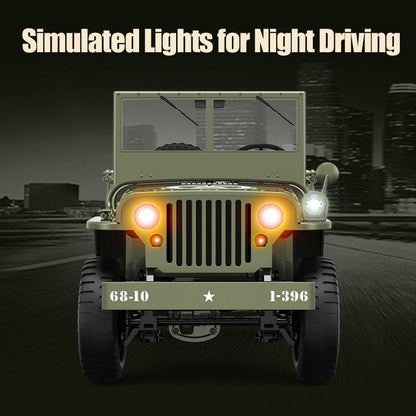 TOUCAN RC HOBBY JJRC 1/10 RC Off Road Vehicle C8815 4WD Remote Control Rock Crawler Car Military Truck Model Climbing Car RTR Battery LED Lights